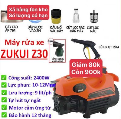 Máy rửa xe cao áp Zukui Z30 2400W - BH 12 tháng