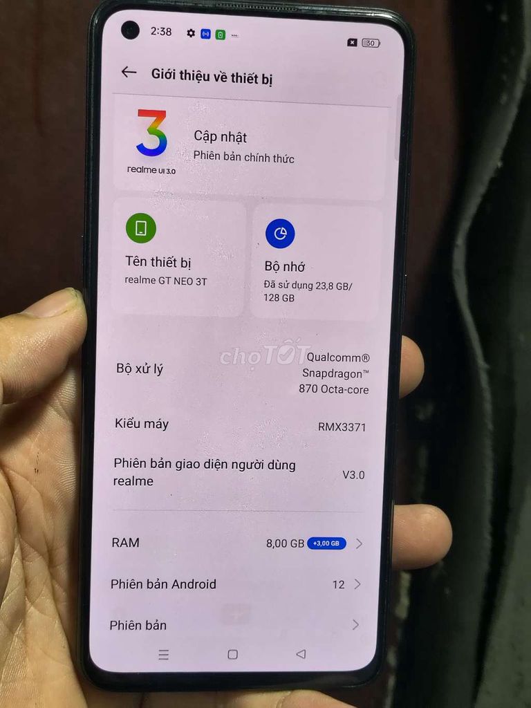Realme GT Neo 3T 128GB Đen Snapdragon 870. Mua bán Điện thoại tại Quận Nam Từ Liêm Hà Nội được đăng bởi Hoàng Đông hình 1
