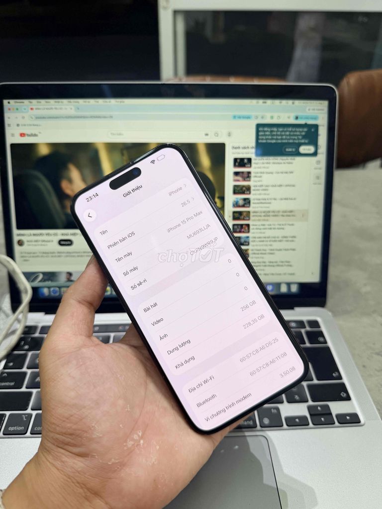 Apple iPhone 15 Pro Max 256GB Xám. Mua bán Điện thoại tại Quận Ngũ Hành Sơn Đà Nẵng được đăng bởi Nghĩa  hình 1