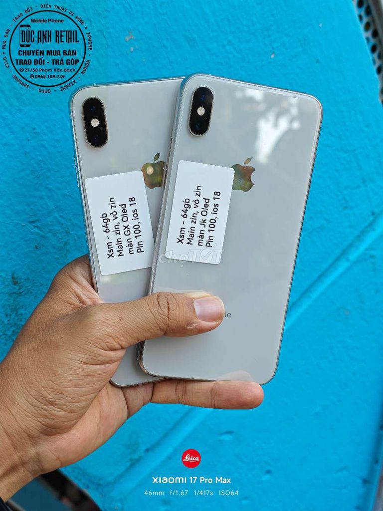 iPhone XS Max 64GB Bạc Đã sử dụng. Mua bán Điện thoại tại Thành phố Buôn Ma Thuột Đắk Lắk được đăng bởi Đức Anh Retail hình 1