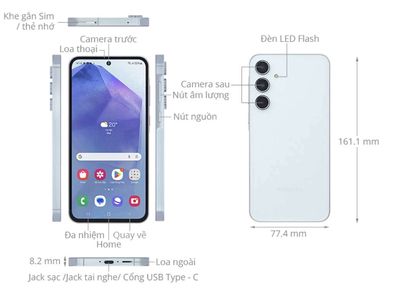 Samsung Galaxy A55 5G 128GB Trắng bán hoặt gl ip