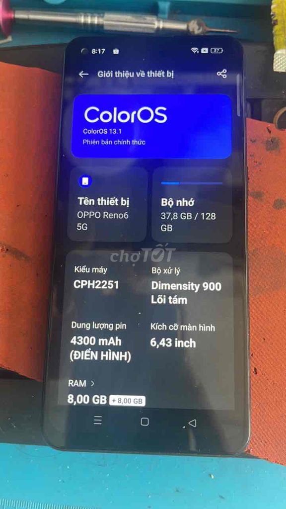 Oppo Reno6 5G 128GB Đen Like New. Mua bán Điện thoại tại Thành phố Dĩ An Bình Dương được đăng bởi ngọc nhi hình 1