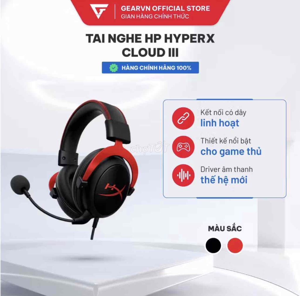 Pass Tai nghe HyperX Cloud III Đen đỏ còn bh. Mua bán Tivi, Âm thanh tại Huyện Bình Chánh Tp Hồ Chí Minh được đăng bởi Pham Hoa hình 1