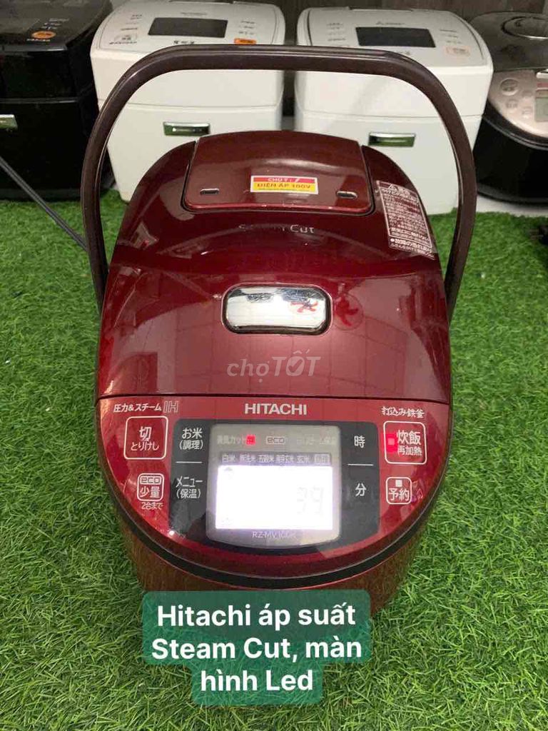 Nồi cơm điện Hitachi áp suất bi màu đỏ rực rỡ