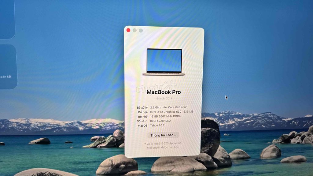 Apple MacBook Pro i9 16 inch 16GB/1TB SSD. Mua bán Laptop tại Huyện Hoài Đức Hà Nội được đăng bởi Nguyễn Danh Huy hình 1