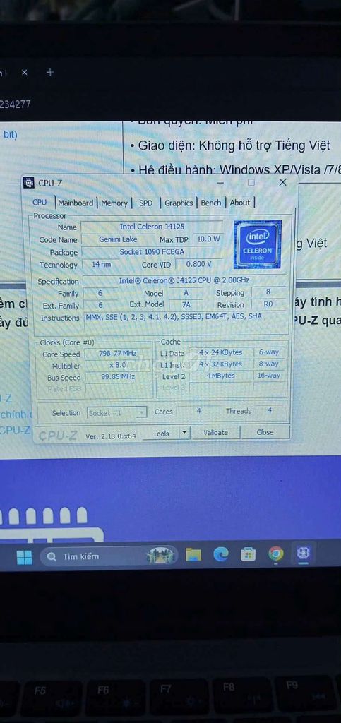 Intel Celeron J4125 8GB/128GB Đã sử dụng. Mua bán Laptop tại Huyện Tuy An Phú Yên được đăng bởi Võ Quốc Khánh hình 1