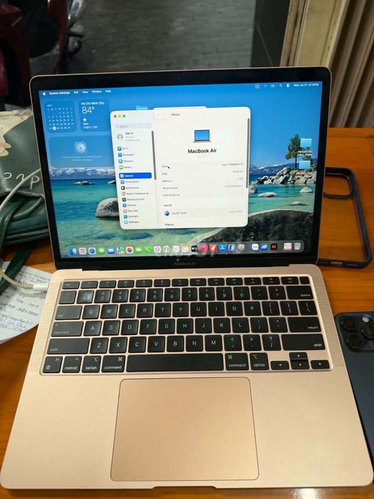 Apple MacBook Air M1 8GB/256GB Vàng Đồng Like New. Mua bán Laptop tại Thành phố Thủ Dầu Một Bình Dương được đăng bởi Tuấn hình 1