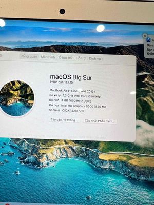 macbook air 2013 11 inch 4/128 zin đẹp