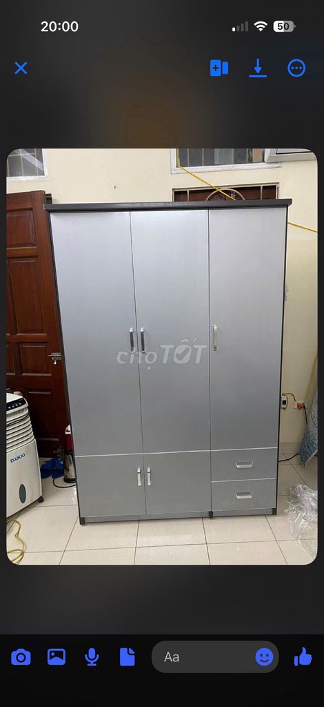 Tủ nhựa xám 1.85m x 1.23m x 50cm. Mua bán Tủ, kệ gia đình tại Quận Ba Đình Hà Nội được đăng bởi Nguyễn Thơm hình 1