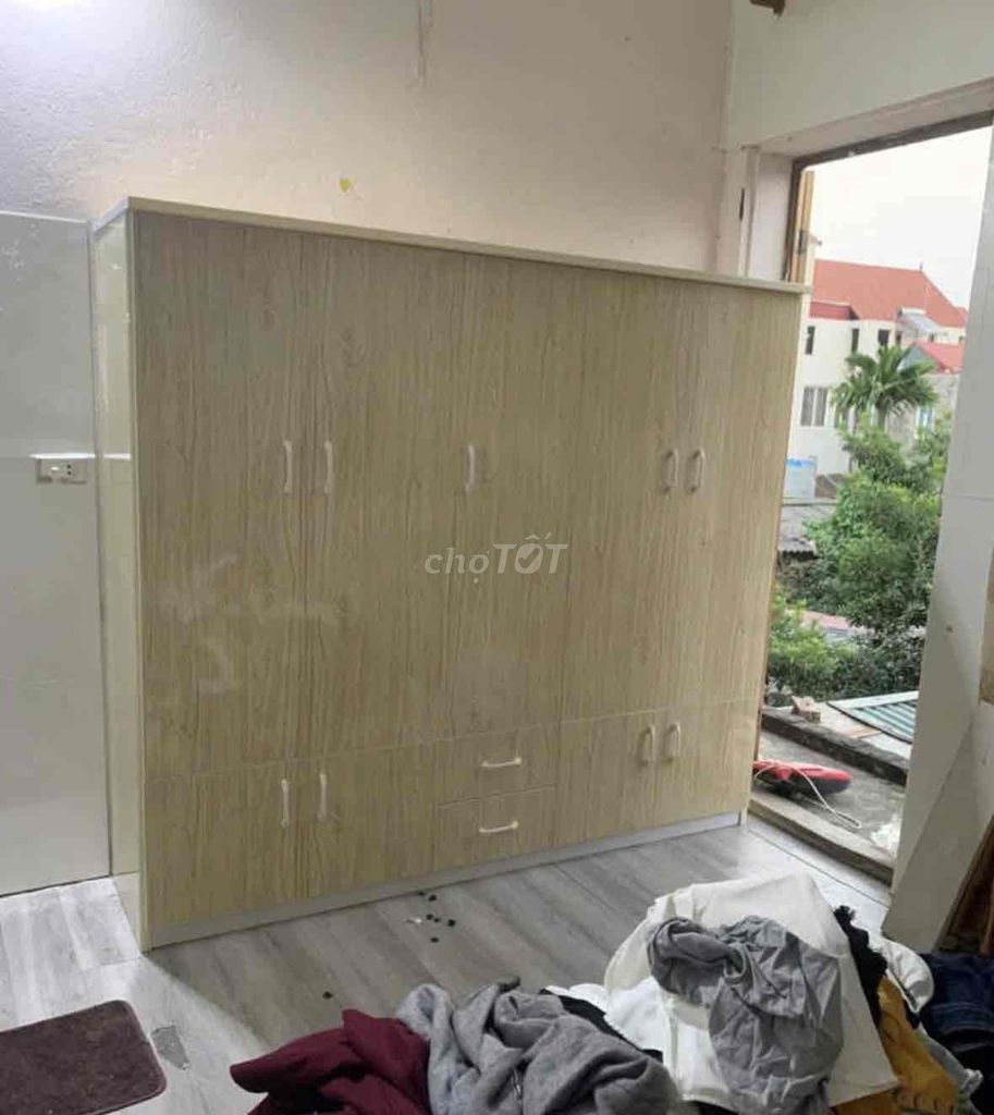 Tủ quần áo Nhựa Đài Loan Vàng vân gỗ 2m05x1m8x47cm. Mua bán Tủ, kệ gia đình tại Quận 12 Tp Hồ Chí Minh được đăng bởi Hong Le hình 1