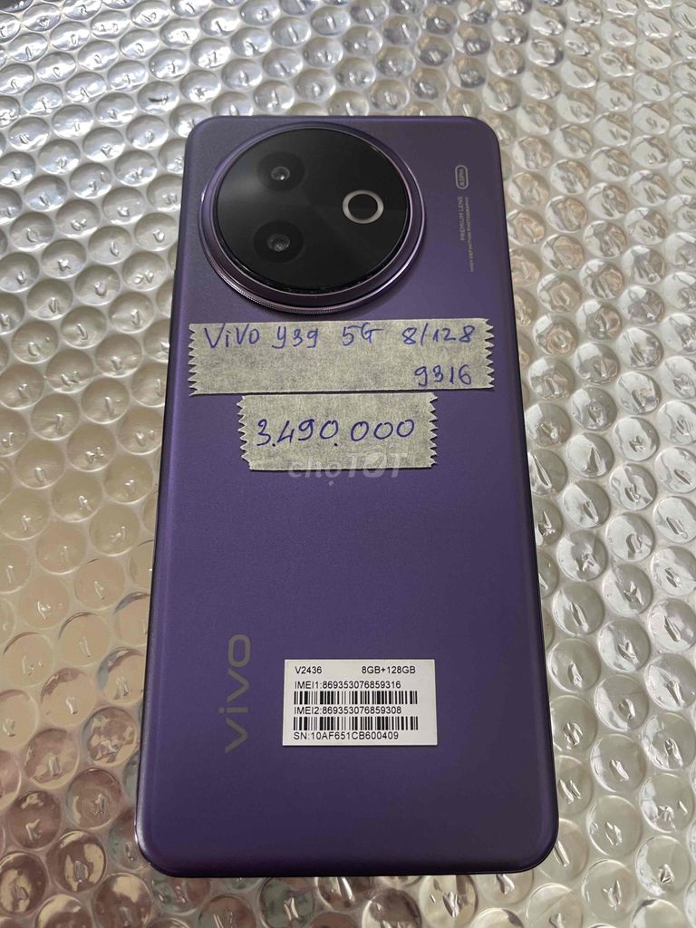 Vivo Y39 5G 8GB/128gb zin đẹp 99%. Mua bán Điện thoại tại Quận Ninh Kiều Cần Thơ được đăng bởi Cầm Đồ Anh Quý hình 1