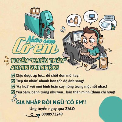 TUYỂN DỤNG 03 ADMIN CHỐT ĐƠN ẦM ẦM TẠI THỦ ĐỨC