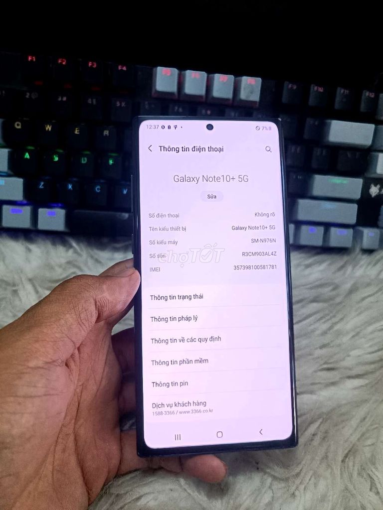 SAMSUNG NOTE 10 PLUS 12GB.256GB PIN 4300. Mua bán Điện thoại tại Quận Bình Thạnh Tp Hồ Chí Minh được đăng bởi Dân Mobile hình 2