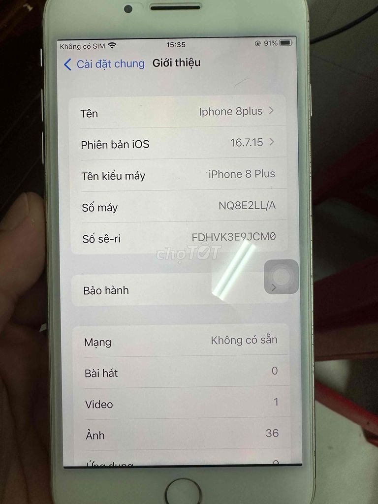 Apple iPhone 8 Plus Trắng. Mua bán Điện thoại tại Thị xã Vĩnh Châu Sóc Trăng được đăng bởi Bùi Tấn Trường hình 1