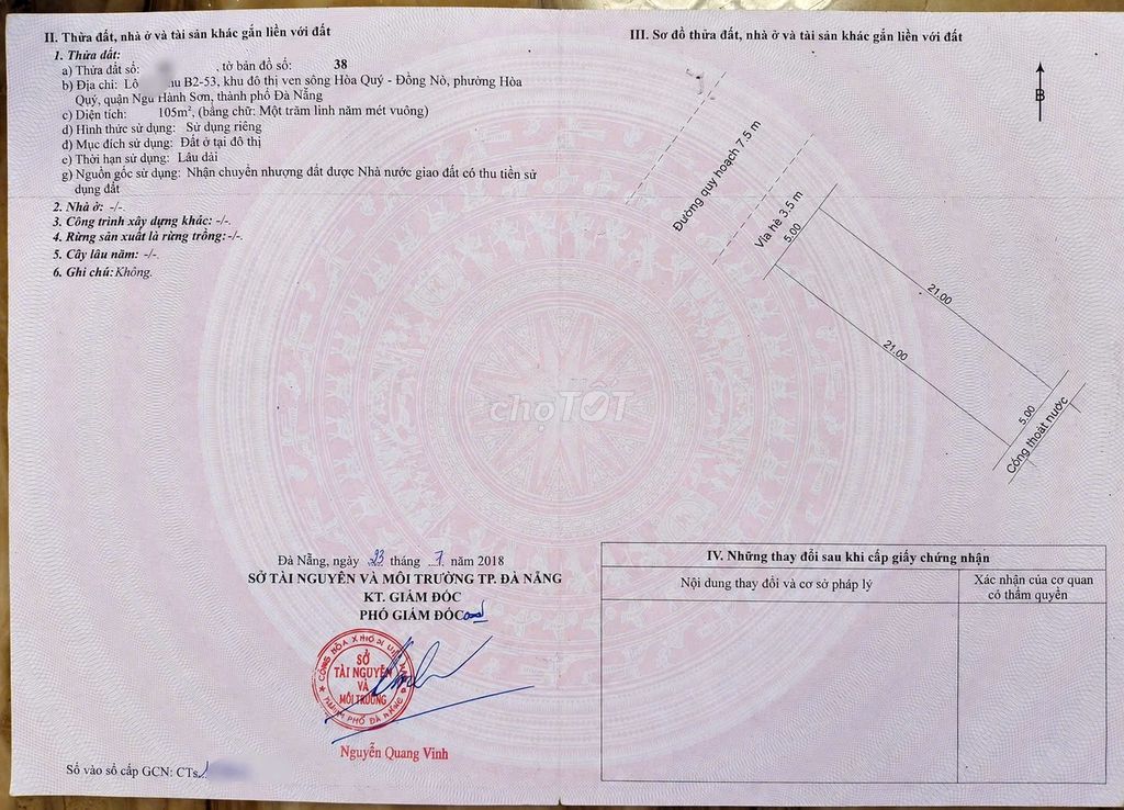 Chính chủ bán đất nền Nam Hòa Xuân B2.53 đường Hói Kiểng 14 giá 3.6 tỷ