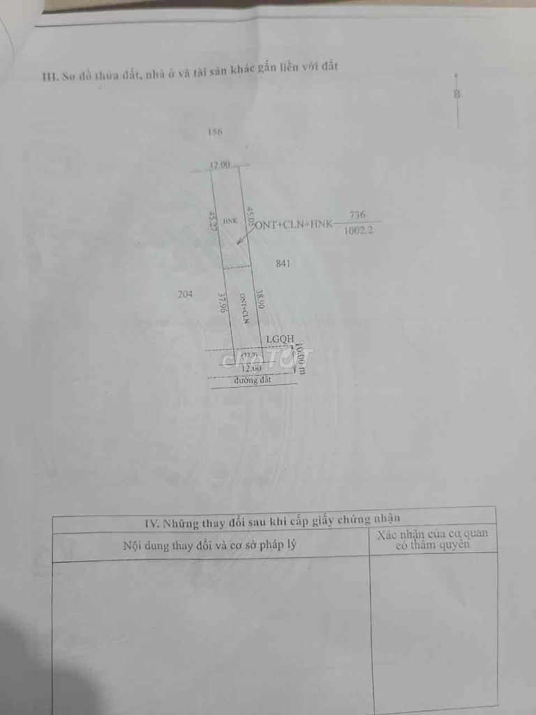 ĐẤT THỔ CƯ M.TIỀN 12x83Mét NGAY KCN PHƯỚC ĐÔNG H.GÒ DẦU