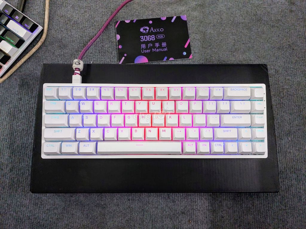 Bàn phím cơ AKKO 3068 v2 White, RGB, HotSwap