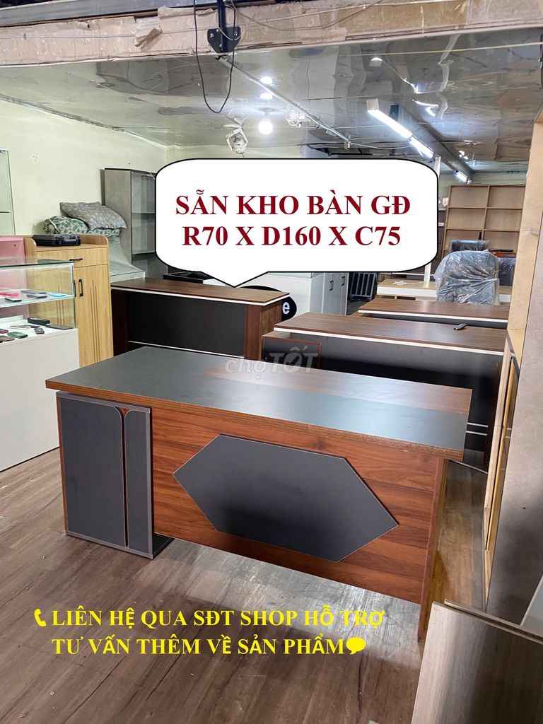 MẪU SẴN BÀN GIÁM ĐỐC VĂN PHÒNG 70X160X75CM VÁN GỖ . Mua bán Bàn ghế tại Quận Bình Tân Tp Hồ Chí Minh được đăng bởi  BÀN GHẾ VĂN PHÒNG VÀ TỦ TRƯNG BÀY SHOP hình 1