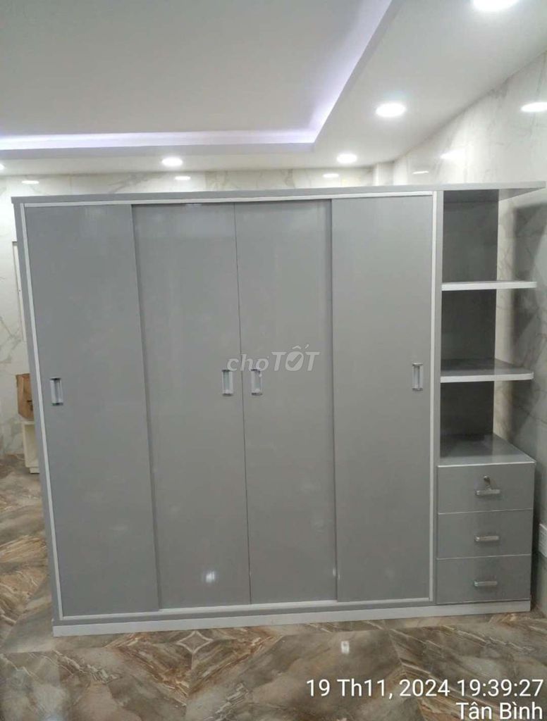 TỦ NHỰA ĐÀI LOAN CỬA LÙA 4 CÁNH 1 KỆ MÀU XÁM. Mua bán Tủ, kệ gia đình tại Thành phố Biên Hòa Đồng Nai được đăng bởi Tủ nhựa đài loan hoàng quân hình 1