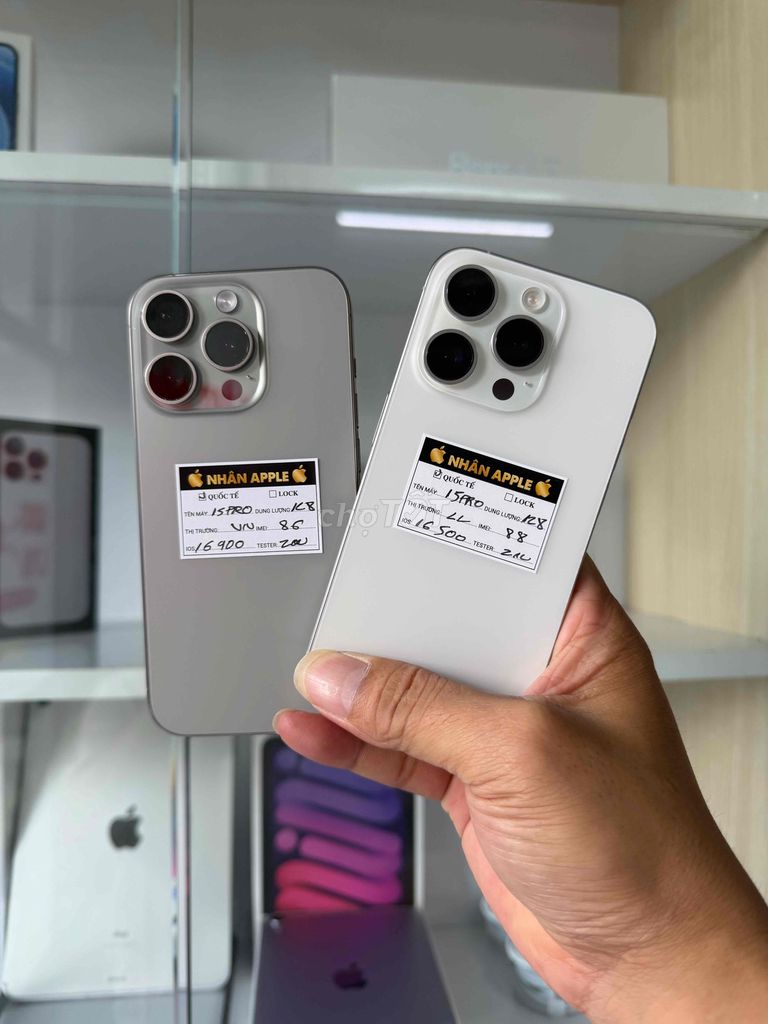 iPhone 15 Pro 128GB Titan QT VN/a ZIN ÁP ĐẸP 99. Mua bán Điện thoại tại Thành phố Cà Mau Cà Mau được đăng bởi NHAN APPLE hình 1