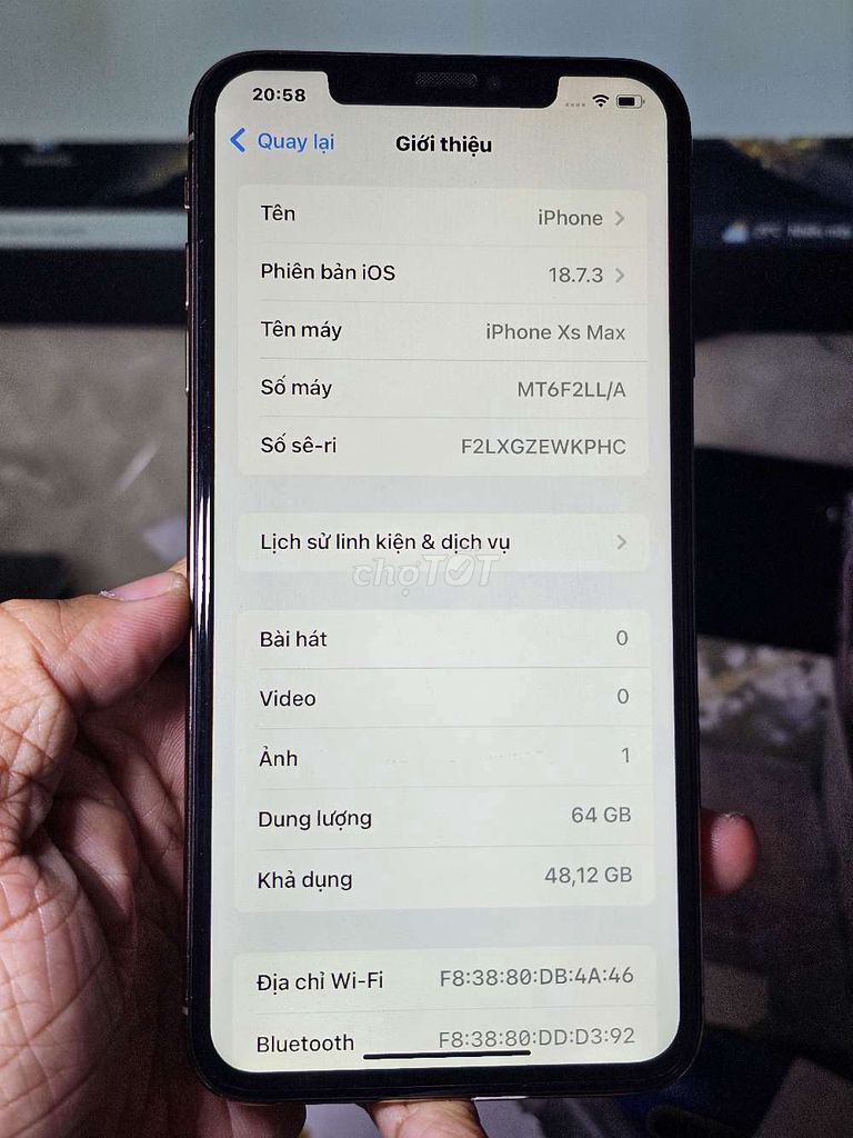  iPhone Xs Max 64GB LLA mỹ giá rẻ bèo nhèo . Mua bán Điện thoại tại Quận 8 Tp Hồ Chí Minh được đăng bởi Thiên Hòa mobile  hình 1