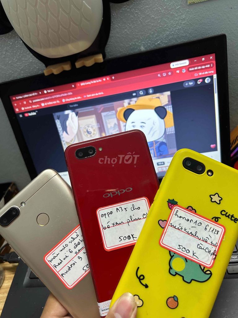 Oppo A3S Đỏ cùng các máy cỏ 500/1máy. Mua bán Điện thoại tại Quận Hoàng Mai Hà Nội được đăng bởi Trường An mobile 87 Tam Trinh Hn ZL09847mot6845 hình 1