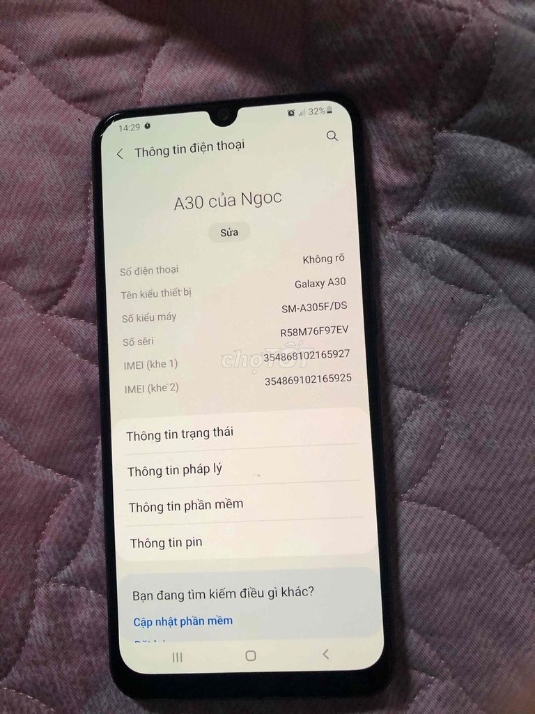 Samsung Galaxy A30 Xanh. Mua bán Điện thoại tại Quận Dương Kinh Hải Phòng được đăng bởi Quang Tú hình 1
