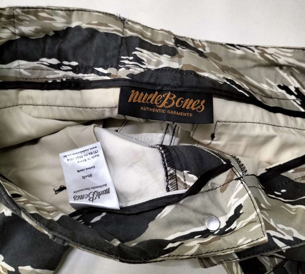 Quần Short Túi Hộp Tiger Camo Nude Bones