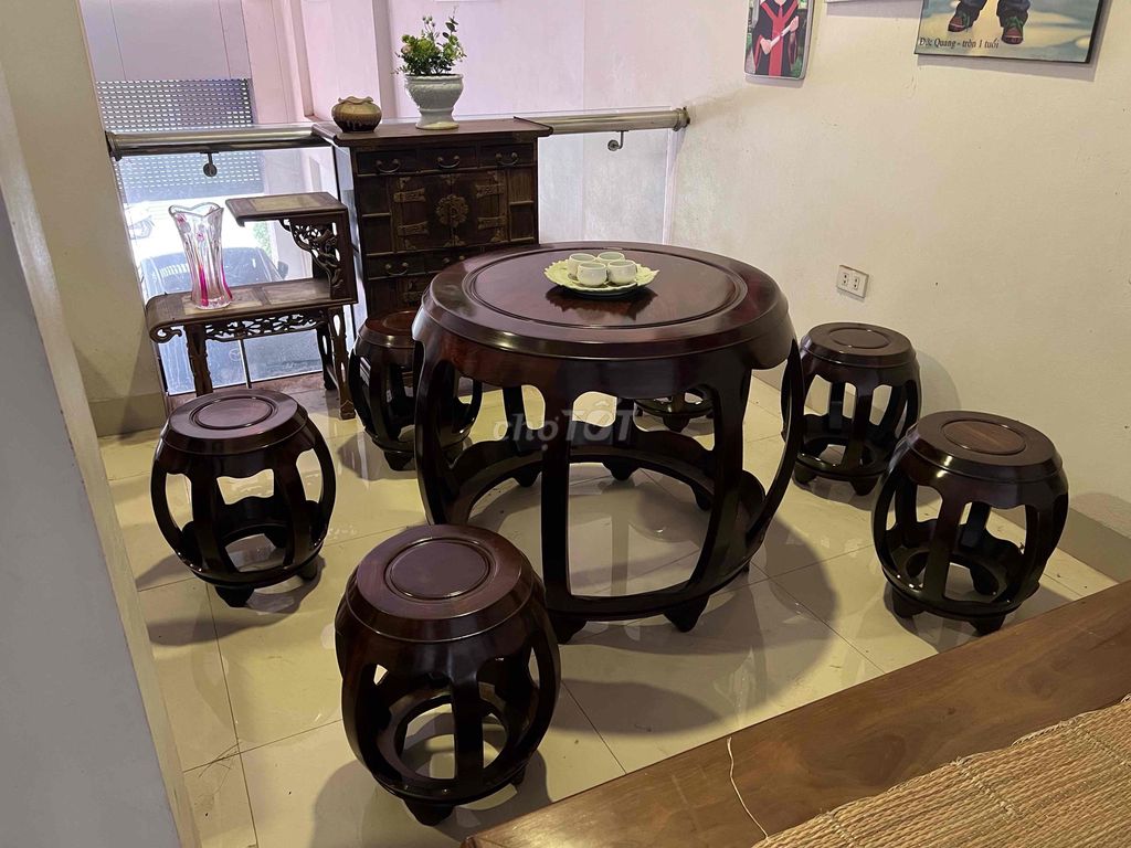 Bộ bàn ghế Gỗ tréc 7 món Nâu. Mua bán Bàn ghế tại Huyện Đông Anh Hà Nội được đăng bởi Đồ Gỗ Cũ hình 1