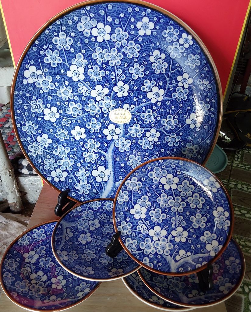 Đĩa Hoa đào Xanh trắng 32cm. Mua bán Dụng cụ nhà bếp tại Quận Bình Thuỷ Cần Thơ được đăng bởi tuấn hình 1