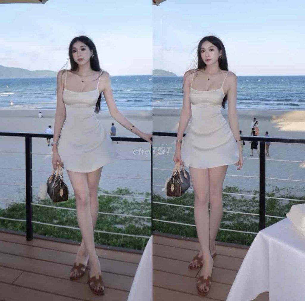 Đầm lụa nữ 2 dây dáng xoè trắng size S. Mua bán Quần áo tại Quận 4 Tp Hồ Chí Minh được đăng bởi pass đồ hình 1