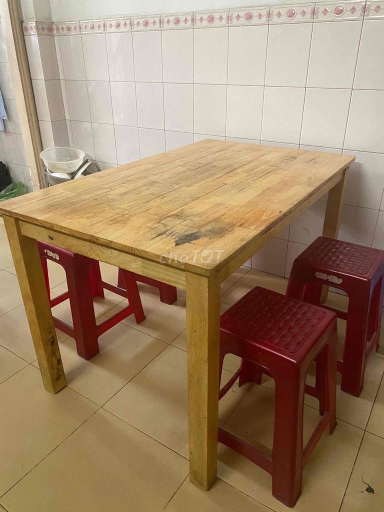 Bộ bàn ghế Gỗ Nhựa Vàng Đỏ Quán ăn. Mua bán Bàn ghế tại Quận 6 Tp Hồ Chí Minh được đăng bởi Minh hình 1