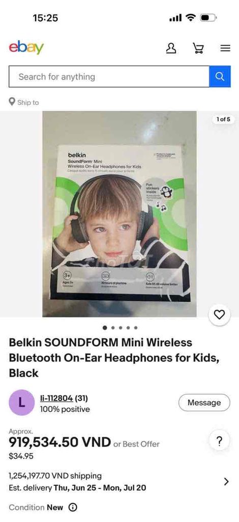 Tai nghe không dây Belkin SOUNDFORM. Mua bán Tivi, Âm thanh tại Thành phố Dĩ An Bình Dương được đăng bởi Toản Lê hình 1