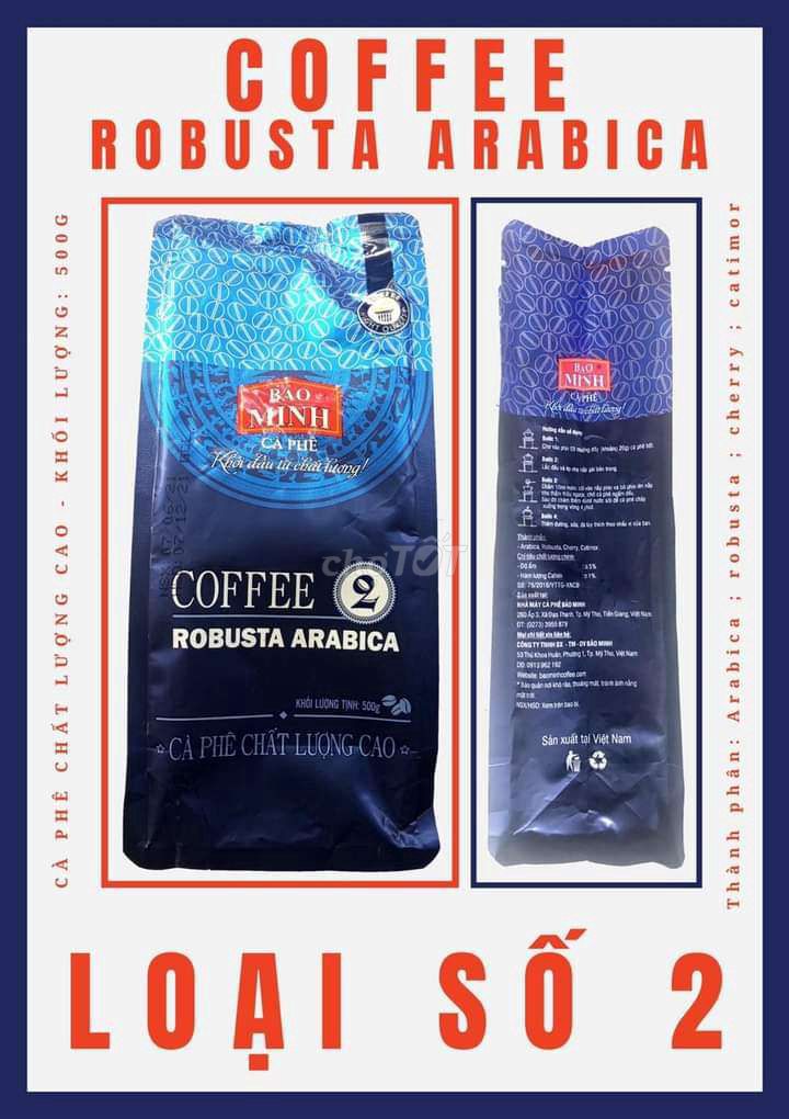 Cà phê Bảo Minh Robusta Arabica (Số 2 500g)