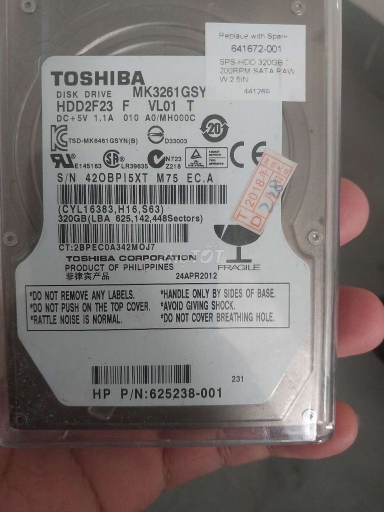 Ổ cứng HDD Toshiba MK3261GSY 320GB. Mua bán Linh kiện (RAM, Card...) tại Thành phố Thanh Hóa Thanh Hóa được đăng bởi Tùng hình 1