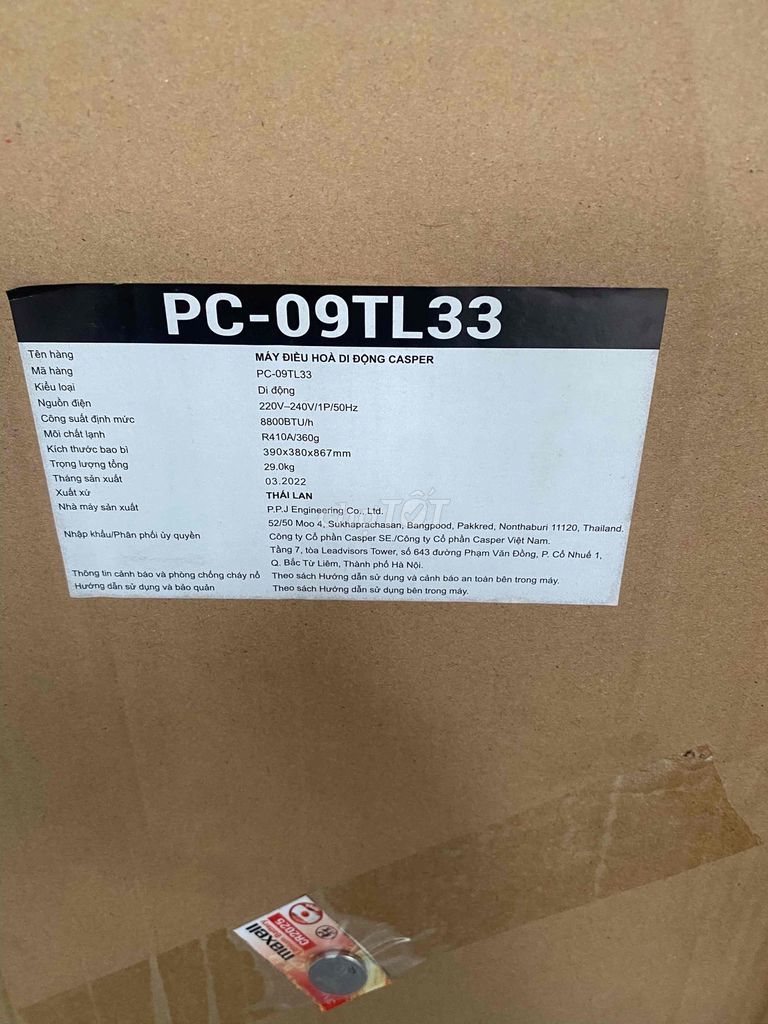 Máy lạnh di động Casper PC-09TL33 mới 100%. Mua bán Máy lạnh, điều hoà tại Quận Ngũ Hành Sơn Đà Nẵng được đăng bởi Hoa sim tím hình 1