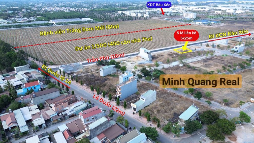 Lô MT Trần Phú DA Diamond City, đối diện 450 căn nhà, 5x25, 3 tỷ