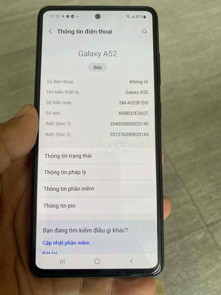 Samsung Galaxy A52 8GB/256GB Đen. Mua bán Điện thoại tại Thành phố Thủ Đức Tp Hồ Chí Minh được đăng bởi ThanhThan Tran hình 1