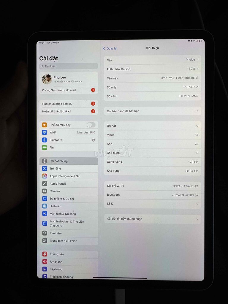 Apple iPad Pro M2 11inch 128GB. Mua bán Máy tính bảng tại Thành phố Vĩnh Yên Vĩnh Phúc được đăng bởi Ngọc hình 1