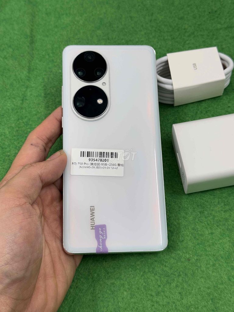 Huawei P50 Pro 8/256 đủ sạc cáp ốp full Google COD