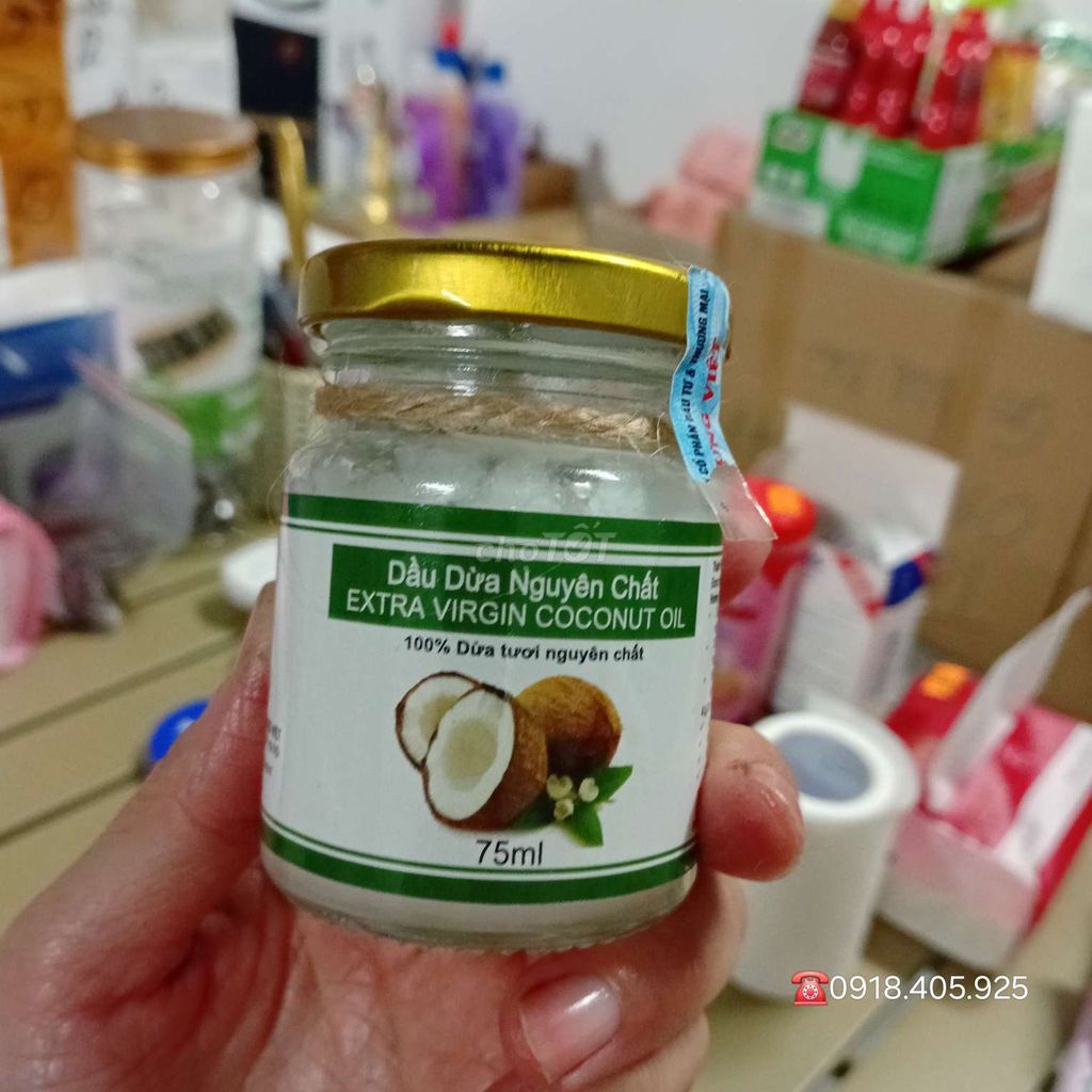 Dầu Dừa Nguyên Chất Extra Virgin Coconut Oil 75ml. Mua bán Đồ ăn, thực phẩm và các loại khác tại Huyện Vĩnh Tường Vĩnh Phúc được đăng bởi HOÀNG HƯỜNG hình 1