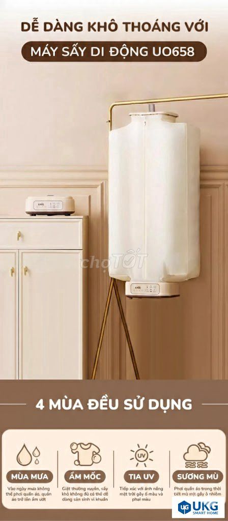 Tủ sấy quần áo UNIE UCD658 Trắng kem. Mua bán Nội thất, đồ gia dụng khác tại Quận Hà Đông Hà Nội được đăng bởi Hoài Khuất Thị hình 1