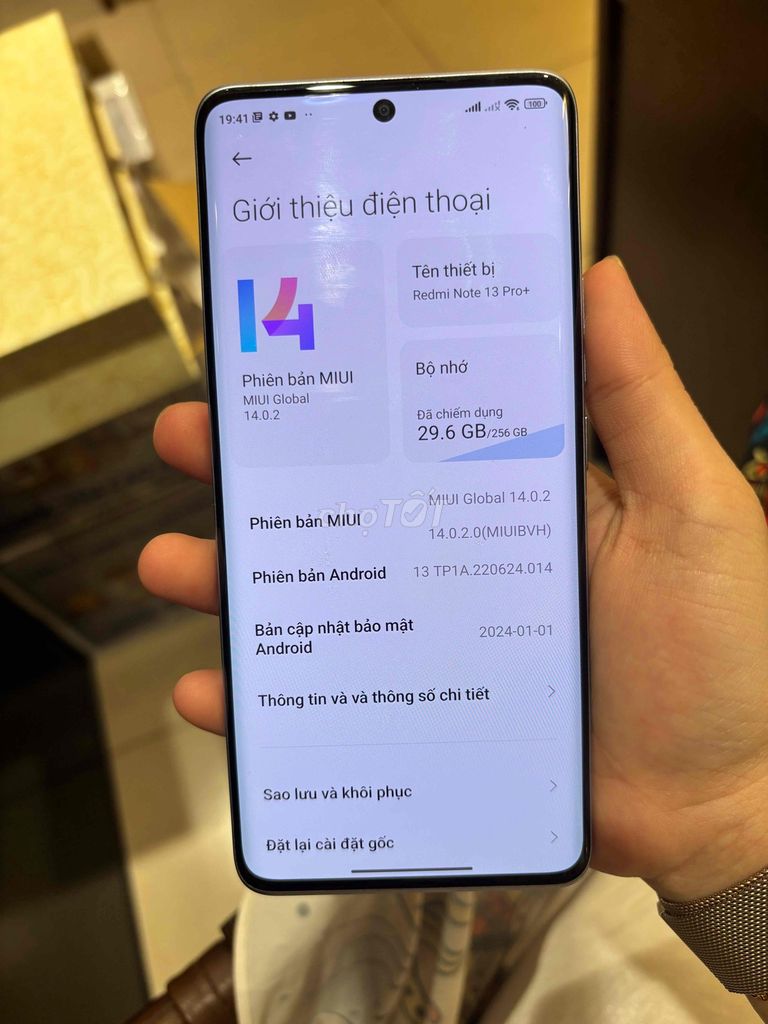 Xiaomi Redmi Note 13 Pro+ 256GB Xám. Mua bán Điện thoại tại Quận Đống Đa Hà Nội được đăng bởi N T T Hằng hình 1