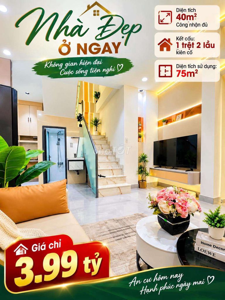 🔥 3.99 млрд | 40М² | 3 этажа | P7 Gò Vấp — переулок для автомобилей 🔥