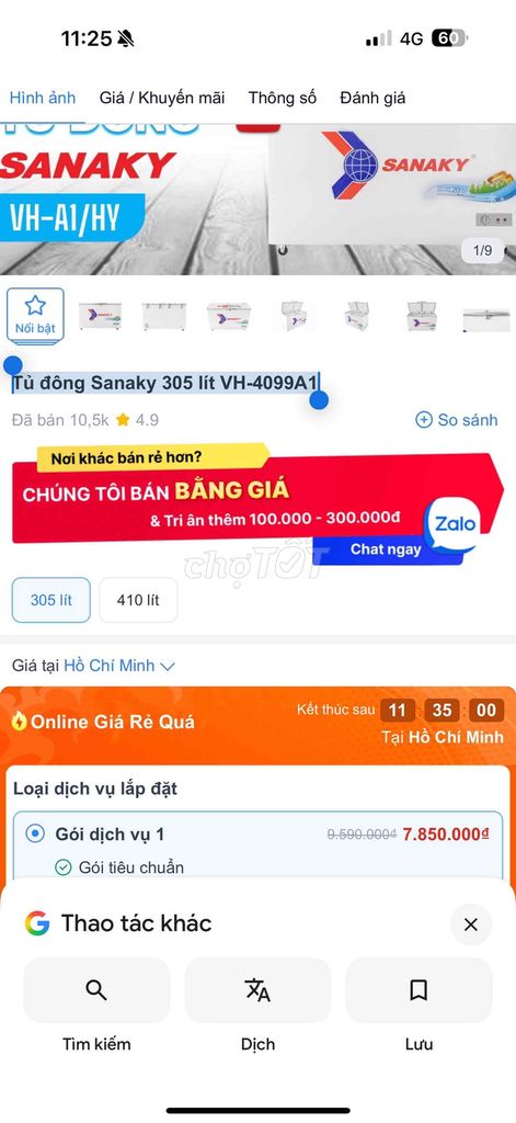 Tủ đông Sanaky 305lit VH-4099A1 thanh lý rẻ. Mua bán Tủ lạnh tại Thành phố Thủ Đức Tp Hồ Chí Minh được đăng bởi Công Ty TNHH Điện Máy Tại Kho chính chủ 1 tài khoản hình 3
