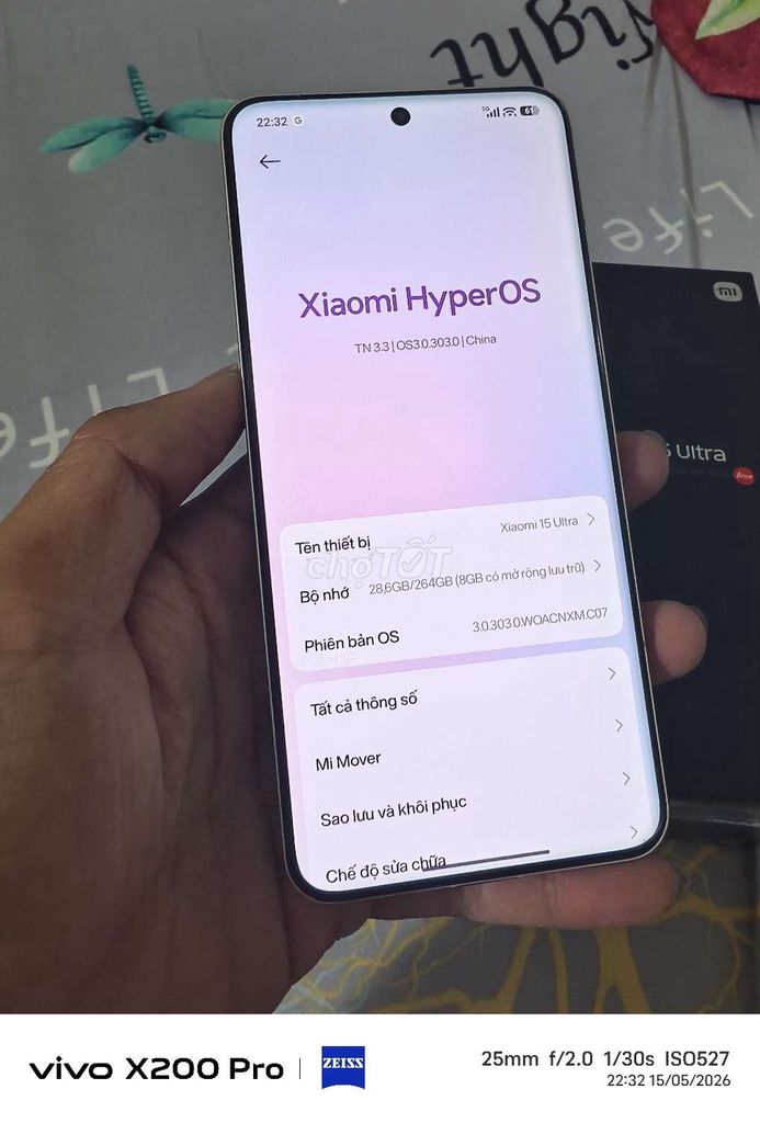 Xiaomi Mi 15 Ultra 5G 256GB Xanh bạc giao lưu. Mua bán Điện thoại tại Thành phố Biên Hòa Đồng Nai được đăng bởi Long Huynh hình 1