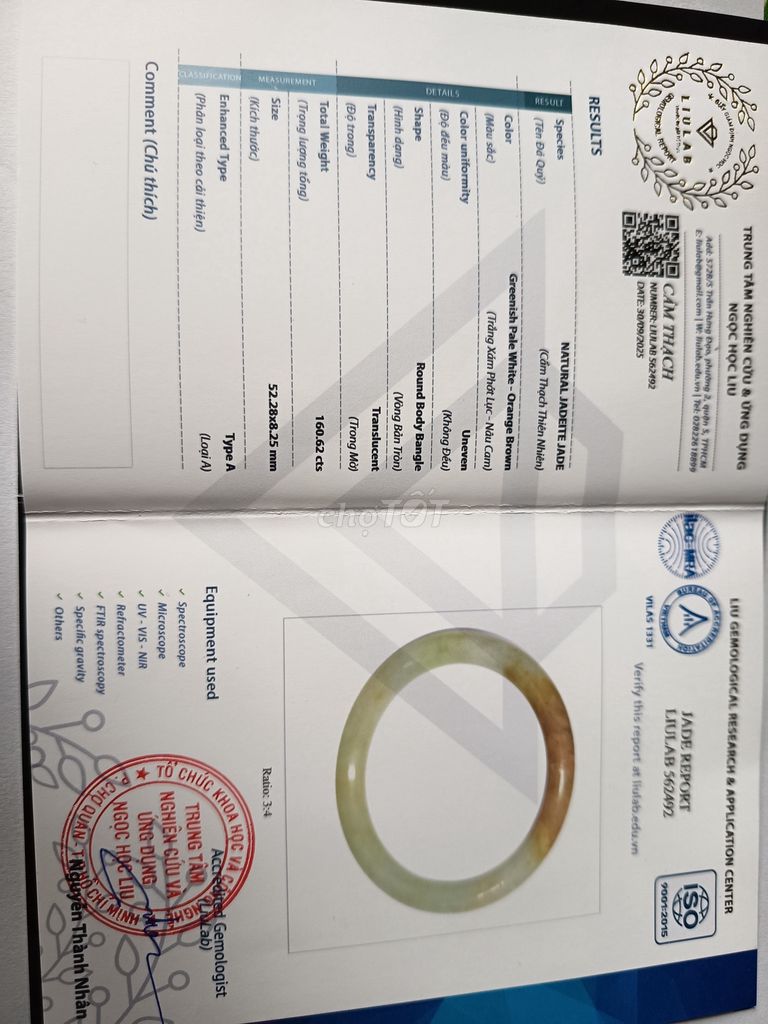 Vòng cấm thạch đá tự nhiên, tuýp A, kèm kiếm định. Mua bán Phụ kiện thời trang khác tại Quận 5 Tp Hồ Chí Minh được đăng bởi Mã thị thanh Châu  hình 1