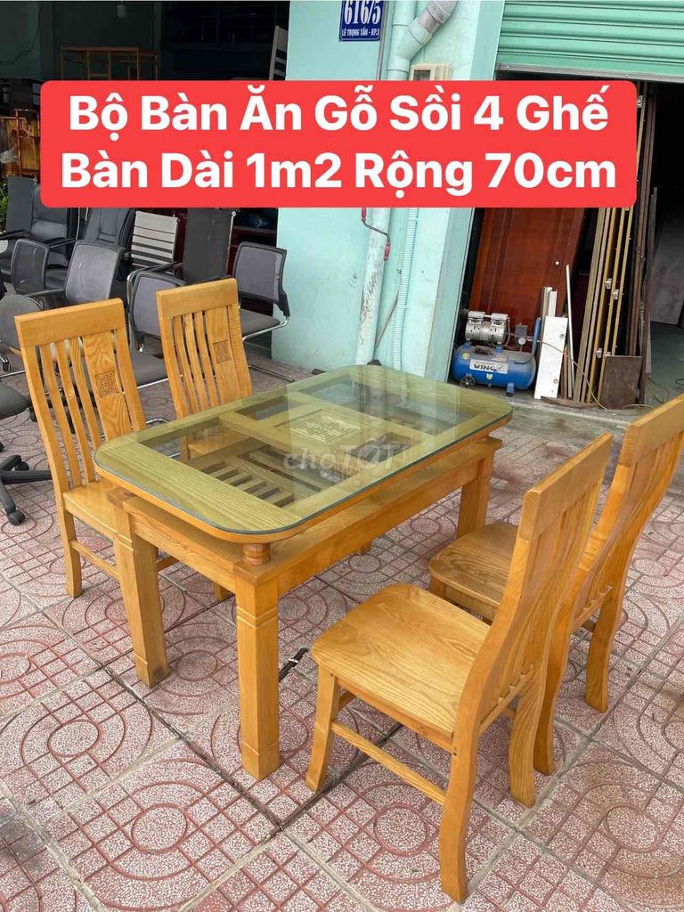 Thanh Lý Bộ Bàn Ăn 4 Ghế Gỗ