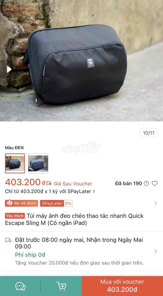 Túi máy ảnh Crumpler Quick Escape Sling M Đen. Mua bán Máy ảnh, Máy quay tại Quận Tân Phú Tp Hồ Chí Minh được đăng bởi Nguyễn Hân hình 1