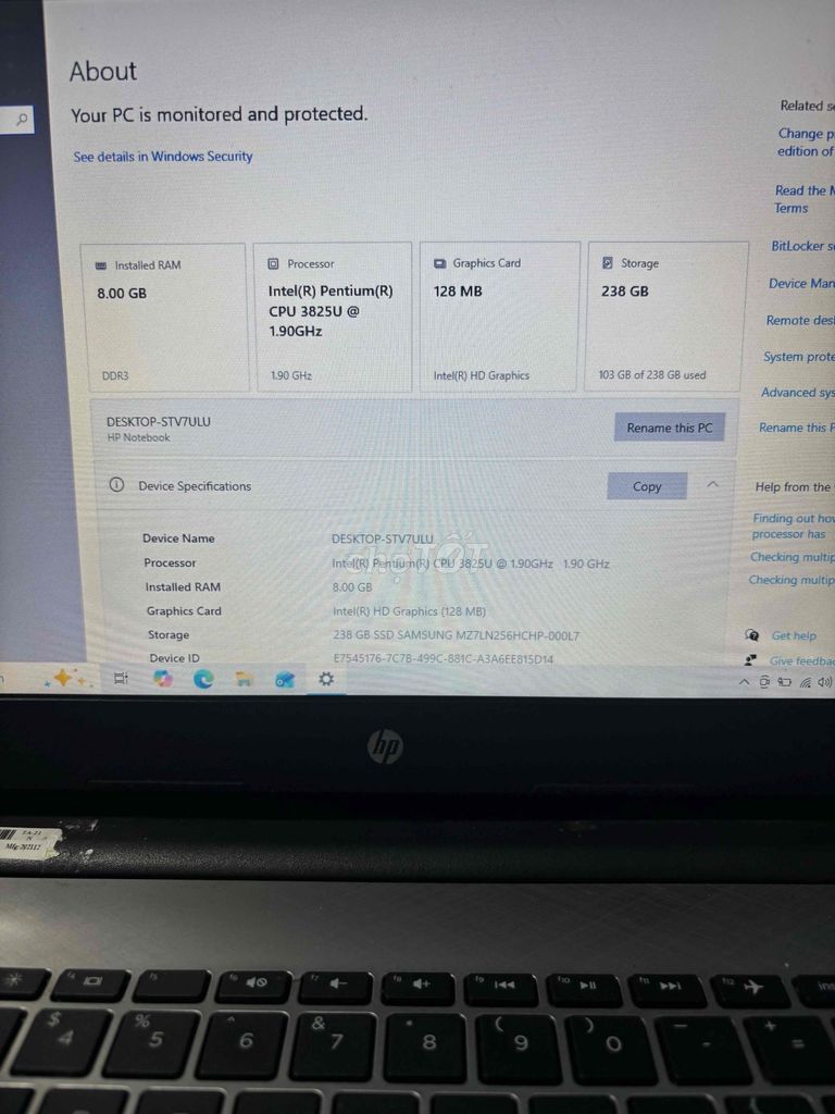 HP Pentium 3825U 8GB/238GB SSD Like New. Mua bán Laptop tại Thành phố Bà Rịa Bà Rịa - Vũng Tàu được đăng bởi thanh lý hình 1